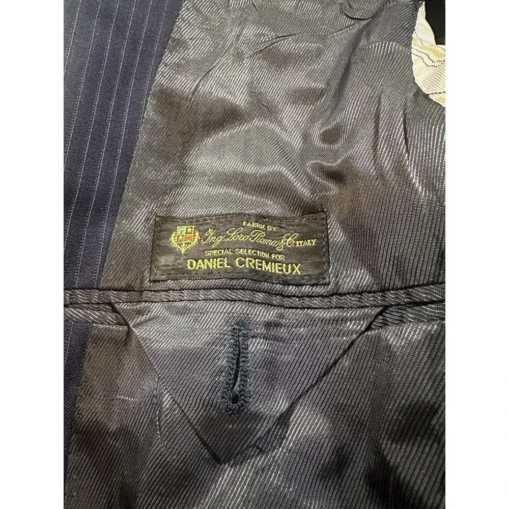 Daniel Cremiux X Loro Piana Mens Suit 40R Blazer 33x31 Slacks Blue Pinstripe